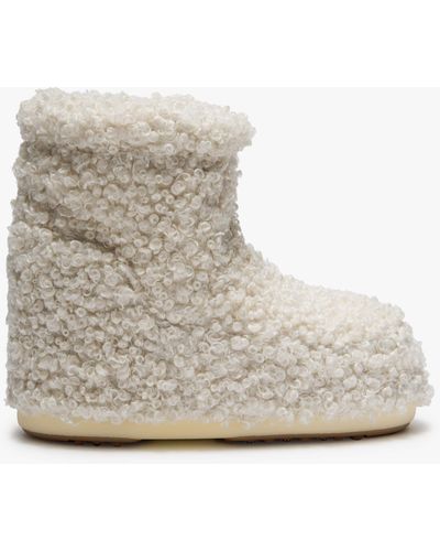 Moon Boot Icon Low Faux Curly s - Grau