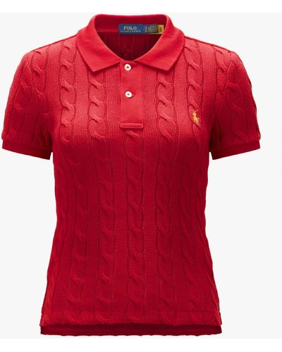 Polo Ralph Lauren Strick-Polo-Shirt - Rot