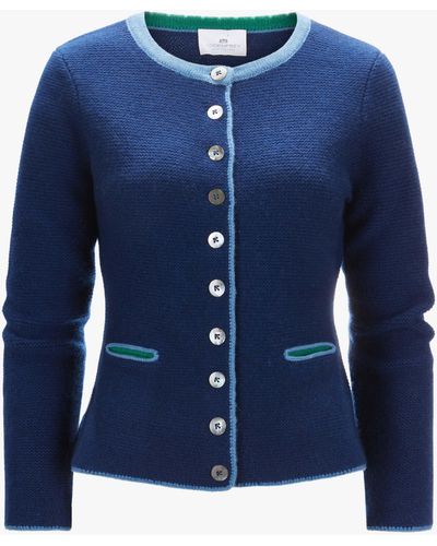 LODENFREY München 1842 Trachten-Cashmere-Strickjacke - Blau