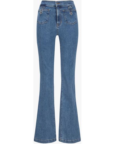 Veronica Beard Beverly Jeans Skinny Flare High Rise - Blau