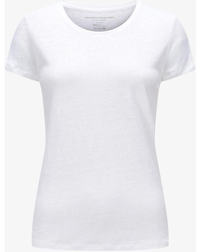 Majestic Filatures Leinen T-Shirt - Weiß