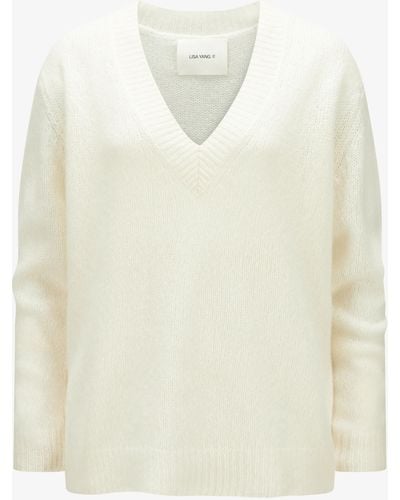 Lisa Yang Leona Cashmere-Seiden-Pullover - Weiß