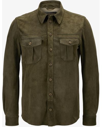 Meindl Little Rock Leder-Shirtjacket - Grün
