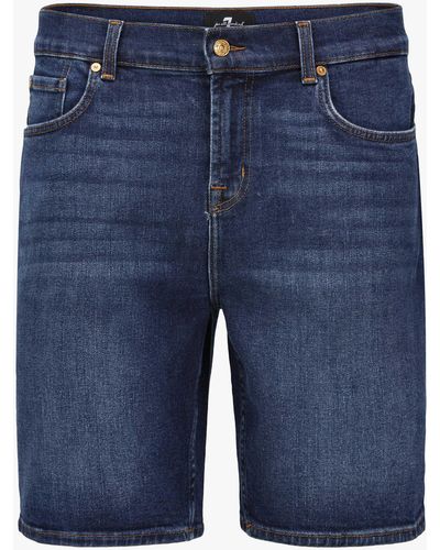 7 For All Mankind Jeansshorts Straight Fit - Blau