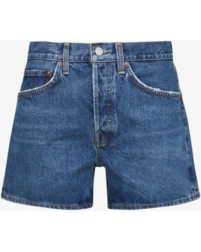 Agolde Parker Long Jeans-Shorts - Blau