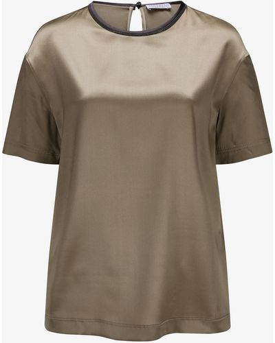 Brunello Cucinelli Seidenbluse - Natur