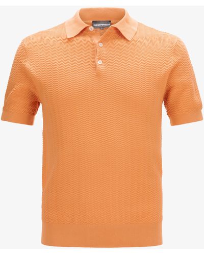 Emporio Armani Strick-Poloshirt - Orange
