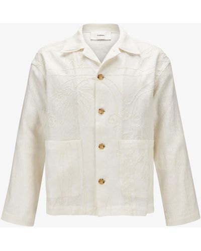 Commas Leinen-Shirtjacket - Weiß