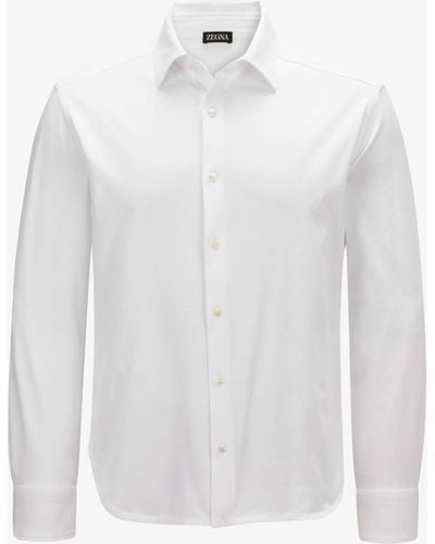 Zegna Jerseyhemd - Weiß
