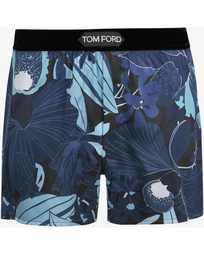 Tom Ford Seiden-Boxershorts - Blau