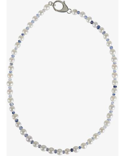 Hatton Labs Blue Gradient Crystal Pearl Kette - Weiß