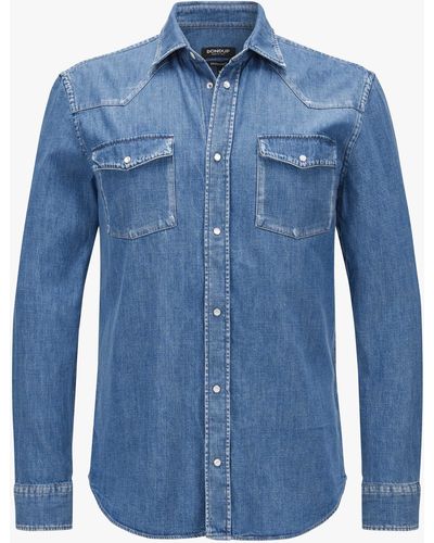 Dondup Camicia Jeanshemd Regular Fit - Blau