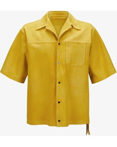 Salvatore Santoro Leder Overshirt - Gelb