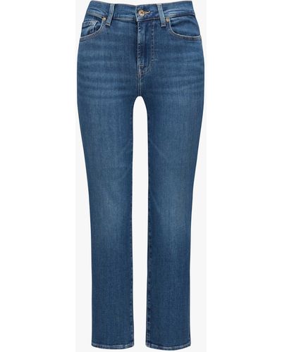 7 For All Mankind The Straight Jeans Crop - Blau