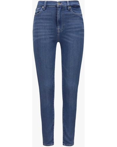 7 For All Mankind 7/8-Jeans High Waist Ankle Skinny - Blau