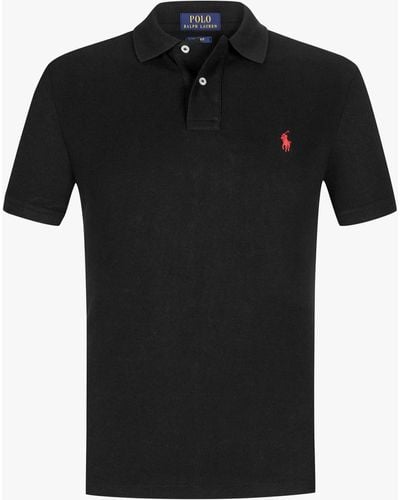 Ralph Lauren Custom-Slim-Fit Poloshirt aus Piqué - Schwarz