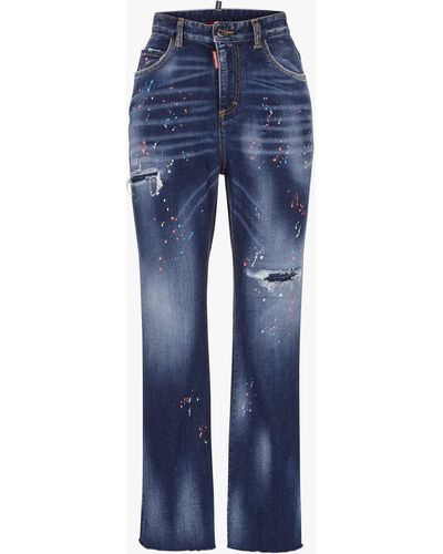 DSquared² Bell Bottom 7/8-Jeans High Waist - Blau