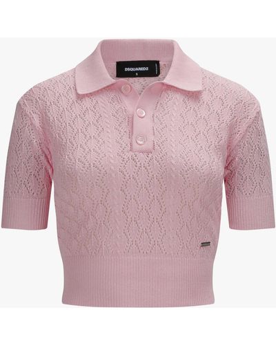 DSquared² Strick-Polo-Shirt - Pink