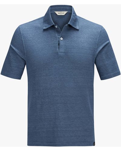 Gran Sasso Leinen-Polo-Shirt - Blau