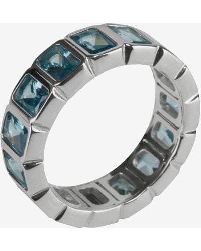 Hatton Labs Emeral Cut Eternity Ring - Blau