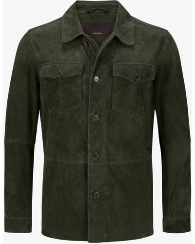 Windsor. Oleano Leder-Shirtjacket - Grün