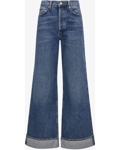 Agolde Dame Jeans High Rise Wide Leg - Blau