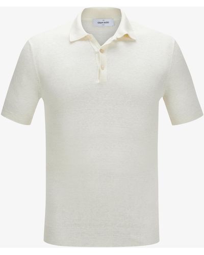 Gran Sasso Leinen-Poloshirt - Weiß