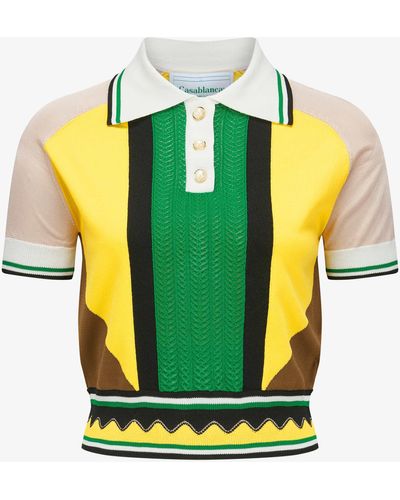 Casablancabrand Strick-Poloshirt - Gelb