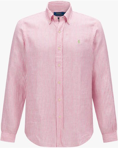 Polo Ralph Lauren Leinenhemd Classic Fit - Pink