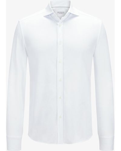 Brunello Cucinelli Jerseyhemd - Weiß