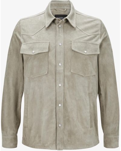 Dondup Giacca Leder-Shirtjacket - Grau