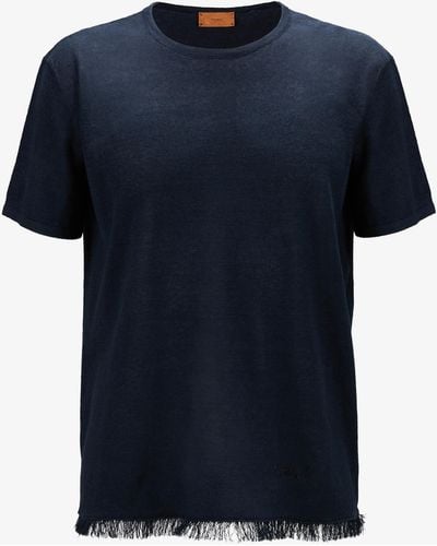 Alanui Leinen-T-Shirt - Blau