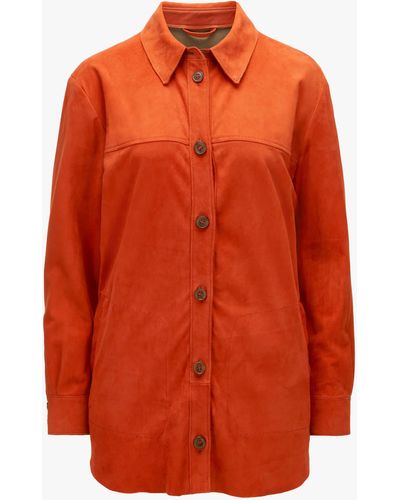 Meindl Indy Trachten-Leder-Shirtjacket - Orange