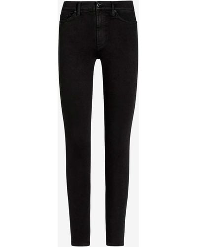 7 For All Mankind Skinny Jeans High Rise Slim Illusion Luxe - Schwarz