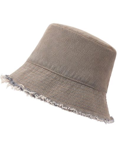 Loewe Bucket Hat In Denim Calfskin - Brown