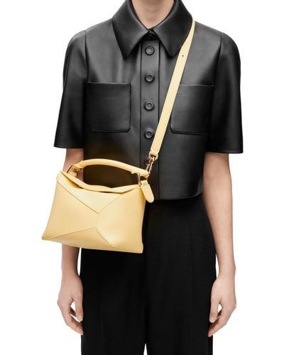 Loewe Luxury Small Puzzle Bag In Classic Calfskin - Black