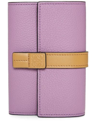 Loewe Luxury Small Vertical Wallet In Soft Grained Calfskin For - Purple