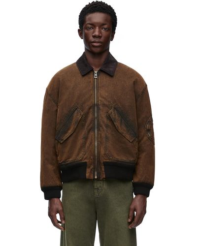Loewe Bomber Jacket In Technical Cotton - Multicolor
