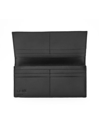 Loewe Long Horizontal Wallet In Soft Grained Calfskin - Gray