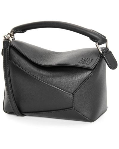 Loewe Luxury Mini Puzzle Bag In Classic Calfskin For - Black