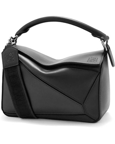 Loewe Women's Small Puzzle Leather Shoulder Bag - Black