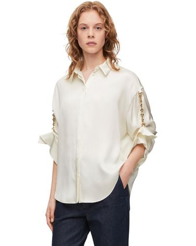 Loewe Luxury Chain Shirt In Silk - White