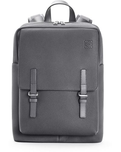Loewe Luxury Military Backpack In Soft Grained Calfskin - Grey