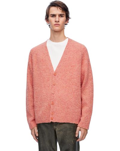 Loewe Luxury Cardigan In Wool - Pink
