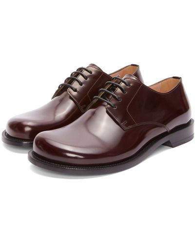 Loewe Luxury Campo Derby Shoe In Brushed Calfskin - Brown
