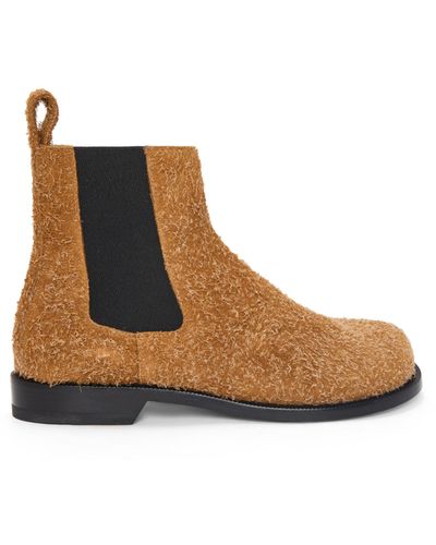 Loewe Campo Chelsea Boot In Brushed Suede - White