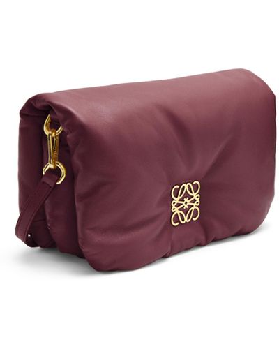 Loewe Luxury Mini Puffer Goya Bag In Shiny Nappa Lambskin For - Purple