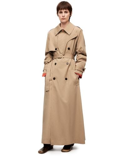 Loewe Luxury Trench Coat In Cotton And Silk - Natural