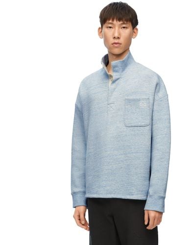 Loewe Luxury High Neck Sweatshirt In Cotton - Blue