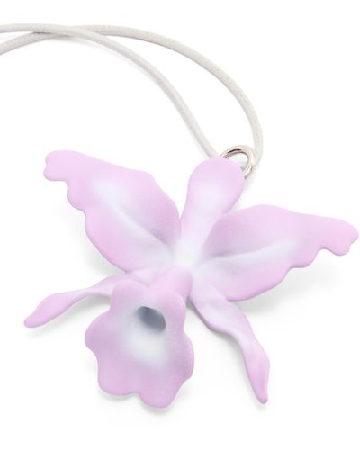 Loewe Luxury Maruja Mallo Orchid Necklace In Varnished Metal - Pink